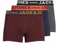 JACK & JONES Herren Jaclichfield 3 Pack Boxer Slips - Burgundy/Grau - L