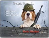 Merchandise for Fans Warnschild - Schild aus Aluminium - Motiv: Beagle Security...