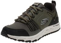 Skechers Herren Escape Plan Sneaker, Green Olive Leather Mesh Black Trim Olbk, 42.5