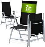 CASARIA&reg; Gartenst&uuml;hle 2er Set Hochlehner Klappbar 8-Fach Verstellbar Camping...