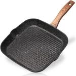 STONELINE Back to Nature Grillpfanne 28 x 28 cm, Aluguss Pfanne antihaftbeschichtet