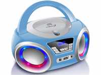 CD-Player mit LED-Beleuchtung | Kopfhöreranschluss | Tragbares Stereo Radio |...