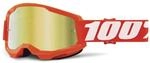 100% Strata 2 Goggle, Erwachsene, Orange mit Spiegel Gold Linse