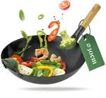 pasoli Wok f&uuml;r Gasherd und Grill inkl. gratis Rezepte eBook - voreingebrannt -