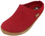 HAFLINGER Emils Toffel Filzpantoffel Hausschuh mit Ledersohle Unisex (Rubin 211) Gr