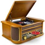 Denver Retro-Musikanlage mit Plattenspieler, CD und Kassette | Musikanlage mit