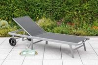 MERXX Gartenliege Florenz mit verstellbarem R&uuml;ckenteil und Rollen 199cm,...