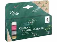 KREUL 22708 - Chalky Kreidemarker, 4 Stifte, medium, matt, deckend, lichtecht,