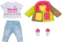 BABY Born Deluxe Regenbogen Mantel, Puppenkleidung Set bestehend aus Jacke, Shirt,