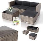 Juskys Gartenm&ouml;bel Set M &ndash; Punta Cana Polyrattan Lounge M&ouml;bel f&uuml;r 3&ndash;4...