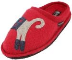 HAFLINGER Flair Cucho Pantoffeln gewalkter Wolle Katze Paprika, Gr. 41