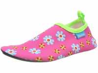Playshoes Jungen Unisex Kinder Barfuß Badeslipper Aqua-Schuhe, Pink Blumen, 20/21 EU
