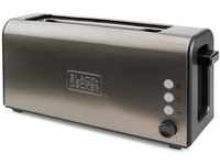 BLACK+DECKER BXTO1000E - 1000W Toaster aus Edelstahl mit extra langem und extra