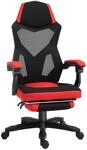 Vinsetto Ergonomischer B&uuml;rostuhl, Gaming Stuhl, Drehstuhl mit Fu&szlig;st&uuml;tze, PC...