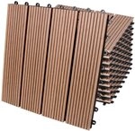 Casaria&reg; WPC Fliesen 30x30cm 11er Set 1m&sup2; Stecksystem Drainage Zuschneidbar