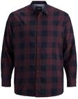 JACK & JONES Herren Hemd Jjegingham Twill Shirt L/S Noos, Rot (Port Royale/Slim Fit),
