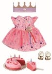 BABY Born Deluxe Happy Birthday Set 43 cm, Geburtstags-Set f&uuml;r Puppen mit rosa