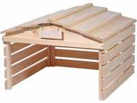 dobar® Mähroboter Garage aus Holz mit abnehmbarem Dach - Rasenroboter Unterstand