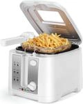 Aigostar Fritteuse mit &Ouml;l 1650W, Friteuse mit Fett 2.5L Kompakt, Wei&szlig; | Klassische