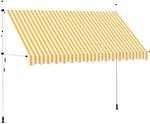vidaXL Einziehbare Markise Handbetrieben 350 cm Orange/Wei&szlig; Gestreift