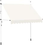 vidaXL Markise Einziehbar Handbetrieben 250cm Creme Klemmmarkise Balkonmarkise