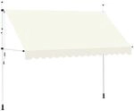 vidaXL Markise Einziehbar Handbetrieben 350cm Creme Klemmmarkise Balkonmarkise
