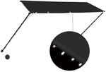 vidaXL Markise, Klemmmarkise mit LED Einziehbar, Sonnenschutz f&uuml;r Fenster Terrasse