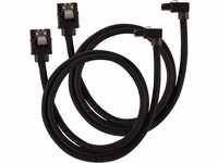 Corsair Premium Sleeved SATA 3 Kabel gewinkelt / gerade (6Gbps, 60 cm 90°) Schwarz