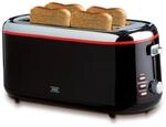 KHG Toaster TO-1301LSS | Langschlitztoaster 4 Scheiben Schwarz gl&auml;nzend 1300 W...