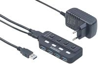 Xystec USB3 Verteiler: Aktiver USB-3.0-Hub mit 4 Ports, einzeln schaltbar,