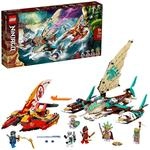 LEGO 71748 NINJAGO Duell der Katamarane Bauset mit 4 Spielzeugbooten und Kai, Jay und