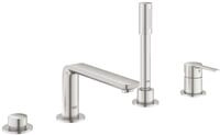 Grohe Lineare | Wanne - 4-Loch-Wannenkombination | mit Stabhandbrause, supersteel 
