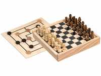 Philos 3094 - Schach-Mühle-Kombination, Mini, Reisespiel, Kompaktspiel