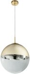 Pendel H&auml;nge Lampe Kugel Schlaf G&auml;ste Zimmer Strahler Glas Decken Leuchte Gold