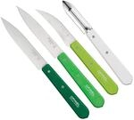 Opinel OP01709 K&uuml;chenmesser-Set, Primavera, 4-teilig Messer, Holz, Gr&uuml;n/Wei&szlig;, One