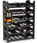 Alpfa Flaschenregal Made in Germany Anthrazit f&uuml;r 36 Flaschen Stapelbar
