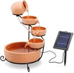 esotec Solar Kaskadenbrunnen Livorno, Keramik, Gartenliebhaber Geschenk,