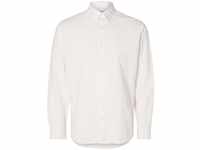 SELECTED HOMME Herren SLHSLIMNEW-Linen Shirt LS W NOOS Hemd, White, XXL