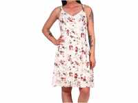 ONLY Damen Kleid ONLKarmen Trägerkleid mit Blumenmuster 15157655 Creme brûlée/Rose