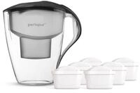 perlopur&reg; Wasserfilter Astra (anthrazit) +6 Filterkartuschen Universal | 3 l...