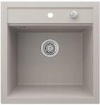 Bergstr&ouml;m Sp&uuml;lbecken "Tesa", Beige, 49 x 51 cm, mit Ablaufgarnitur und...