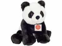 Teddy Hermann 92428 Panda sitzend 25 cm, Kuscheltier, Plüschtier mit recycelter