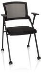 hjh OFFICE 660946 Besucherstuhl klappbar Priority II Stoff/Netz Schwarz Klappstuhl