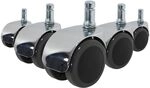 hjh OFFICE 619016 5X Design-Rollen 11mm / 50mm ROLO LUX Stuhlrollen B&uuml;rostuhl f&uuml;r