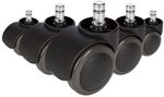 hjh OFFICE 619029 5X ungebremste Rollen ROLO Free Stuhlrollen f&uuml;r Hartb&ouml;den 11mm /