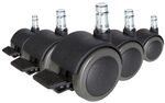 hjh OFFICE 619037 5X Hartbodenrollen mit Feststellbremse 10mm / 50mm Stuhlrollen