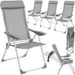 tectake&reg; 4er Set Gartenstuhl Hochlehner, Gartenst&uuml;hle, Essst&uuml;hle Aluminium,