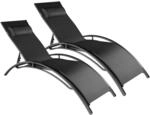 tectake 2er Set Gartenliege, Aluminium Sonnenliege, wetterfest, ideal f&uuml;r...