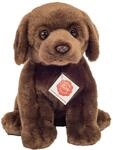 Teddy Hermann 91958 Hund Labrador sitzend Dunkelbraun 25 cm, Kuscheltier mit idealem