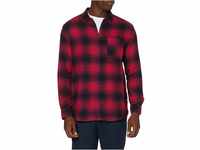 Urban Classics Herren Oversized Checked Grunge Shirt Hemd, Black/red, L